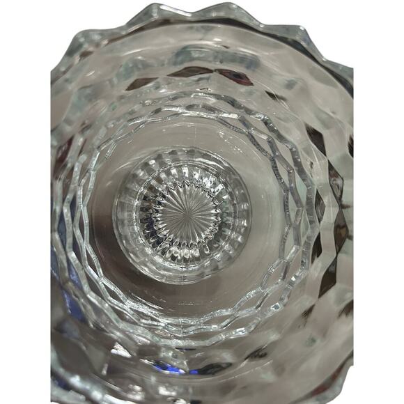 Vintage Fostoria American Footed Trifle Bowl 1950’s Cubed Pattern 6" Compote - Picture 4 of 9